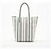 Borsa Donna Shopper L. 12.12 Righe Verticali Unica Bianco Verde - Foto miniatura 1