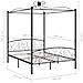 Letto A Baldacchino Nero In Metallo 180x200 Cm - Foto miniatura 5