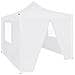 Gazebo Pieghevole Professionale 4 Pareti 3x3 M Acciaio Bianco - Foto miniatura 1