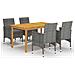 Set Mobili Da Pranzo Per Giardino 5 Pz Grigio - Foto miniatura 1