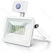 Faro Led Slim Bianco 30w Con Sensore Movimento 2700 Lumen 6400k Luce Fredda -in Alluminio- Ip65 L147*w182*h56mm - Foto miniatura 1