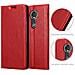 Custodia Compatibile Con Motorola Moto E5 Plus In Rosso Mela - Coperchio Protettiva Con Chiusura Magnetica, Funzione Stand E Tasca Per Le Carte - Foto miniatura 5
