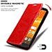 Custodia Compatibile Con Motorola Moto E5 Plus In Rosso Mela - Coperchio Protettiva Con Chiusura Magnetica, Funzione Stand E Tasca Per Le Carte - Foto miniatura 6