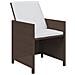 Set Da Pranzo Per Giardino 19 Pz Con Cuscini Polyrattan Marrone - Foto miniatura 2