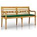 Panchina Batavia Con Cuscino Verde 150 Cm Legno Massello Teak - Foto miniatura 2