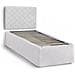 Letto Singolo Cleofe, Set Testata In Ecopelle Con Rete Ortopedica E Mantovana, 100% Made In Italy, Adatta A Letto Singolo, Per Materasso Da Cm 80x190, Bianco - Foto miniatura 2