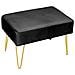 Pouf Salotto Camera Panca Design Moderno Modello Velvet In Tinta Unita Vari Colori Pouf Nero - Foto miniatura 1