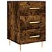 Comodino Rovere Fumo 40x40x66 Cm In Legno Multistrato - Foto miniatura 2