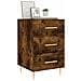 Comodino Rovere Fumo 40x40x66 Cm In Legno Multistrato - Foto miniatura 3