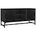 Mobile Porta Tv Con Ante In Vetro Nero 102x37x50 Cm - Foto miniatura 2
