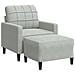 Poltrona Con Poggiapiedi Grigio Chiaro 60 Cm In Velluto - Foto miniatura 2
