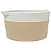 Cestino Portaoggetti Beige E Bianco 40x25 Cm In Cotone - Foto miniatura 2
