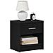 Comodino Con Cassetto Nero 39x28x41 Cm - Foto miniatura 1