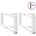 Gambe Tavolino Da Caffè A T 2 Pz Bianco 60x25x(30-31)cm Acciaio - Foto miniatura 3