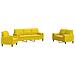 Set di Divani 3 pz con Cuscini e Rinforzi Giallo in Velluto - Foto miniatura 1