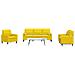 Set di Divani 3 pz con Cuscini e Rinforzi Giallo in Velluto - Foto miniatura 2