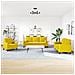Set di Divani 3 pz con Cuscini e Rinforzi Giallo in Velluto - Foto miniatura 3