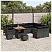 Set di Divano da Giardino da 12 Pezzi con Cuscini Rattan Polivalente Nero Acacia,  Set di Pranzo da Giardino da 3 Pezzi con Cuscini Rattan Polivalente Nero Acacia,  Divano da Giardino a Due Posti con Cuscini Rattan Polivalente Nero - Foto miniatura 3