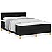 Letto A Molle con Materasso Nero 160x200 cm Tessuto - Foto miniatura 4