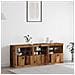 Credenza con Luci LED Legno Vecchio 181,5x37x67 cm Legno Ingegnerizzato - Foto miniatura 2