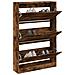Scarpiera Rovere Fumo 80x21x125,5 cm in Legno Multistrato - Foto miniatura 2