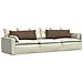 Cuscini da Divano 2 pcs Marrone 120 x 40 cm Tessuto - Foto miniatura 3