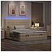 Struttura Letto Pouf con Materassi Crema 160x200 cm in Tessuto - Foto miniatura 3