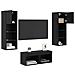 Mobiletti TV da Parete 4 pcs Rovere Nero 40 x 30 x 30 cm - Foto miniatura 3
