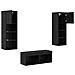 Mobiletti TV da Parete 4 pcs Rovere Nero 40 x 30 x 30 cm - Foto miniatura 8
