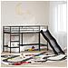 Letto loft per bambini con scivolo Nero e antracite 90 x 190 cm - Foto miniatura 2