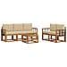 Set di divani da esterno con cuscino 6 pcs Naturale e Beige - Foto miniatura 1