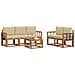 Set di divani da esterno con cuscino 6 pcs Naturale e Beige - Foto miniatura 3