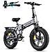 Ep-2 Boost Bicicletta Elettrica Pieghevole Fatbike Da 20", Motore 250w 55 N·m, Batteria Rimovibile 48v 13ah, Velocità Massima 25?km /h, Autonomia 120?km, Freni A Disco Meccanici, Telaio In Alluminio, Adatta A Tutti I Terreni, Colore Grigio - Foto miniatura 1