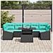 Set Divano da Giardino 8 pz Nero e Blu polyrattan - Foto miniatura 3