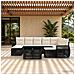 Set Divano da Giardino 10 pz Nero e Bianco Crema polyrattan - Foto miniatura 2