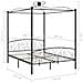 Letto A Baldacchino Nero In Metallo 160x200 Cm - Foto miniatura 5