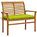 Panca da Giardino con Cuscino Verde Brillante 112 cm Legno Teak - Foto miniatura 1