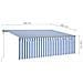 Tenda Automatica Parasole Sensore Vento LED 4x3m Blu Bianca - Foto miniatura 5