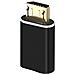 Adattatore Di Ricarica Lighning Femmina A Micro-usb Maschio Compatto Nero - Foto miniatura 1