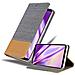 Custodia Compatibile Con Sony Xperia 10 Ii (2. Version) In Grigio Chiaro Marrone - Coperchio Protettiva Con Chiusura Magnetica, Funzione Stand E Tasca Per Le Carte - Foto miniatura 1