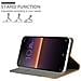 Custodia Compatibile Con Sony Xperia 10 Ii (2. Version) In Grigio Chiaro Marrone - Coperchio Protettiva Con Chiusura Magnetica, Funzione Stand E Tasca Per Le Carte - Foto miniatura 3