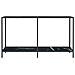 Tavolo Consolle Nero 140x35x75,5 Cm In Vetro Temperato - Foto miniatura 7