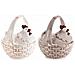 Cestini In Ceramica Dipinta A Mano A Forma Di Gallina Barattoli Per Alimenti Set Da 2 - Foto miniatura 1