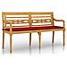 Panchina Batavia Con Cuscino Rosso 150 Cm Legno Massello Teak - Foto miniatura 2