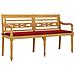 Panchina Batavia Con Cuscino Rosso 150 Cm Legno Massello Teak - Foto miniatura 3