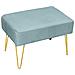 Pouf Salotto Camera Panca Design Moderno Modello Velvet In Tinta Unita Vari Colori Pouf Petrolio - Foto miniatura 1