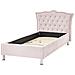 Letto Singolo Velluto Rosa Pastello 90 X 200 Cm Metz - Foto miniatura 4