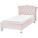 Letto Singolo Velluto Rosa Pastello 90 X 200 Cm Metz - Foto miniatura 7
