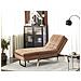 Chaise Longue Loiret Velluto Marrone Chiaro - Foto miniatura 1