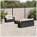 Set Divano da Giardino 6 pz con Cuscini Nero in Polyrattan - Foto miniatura 3